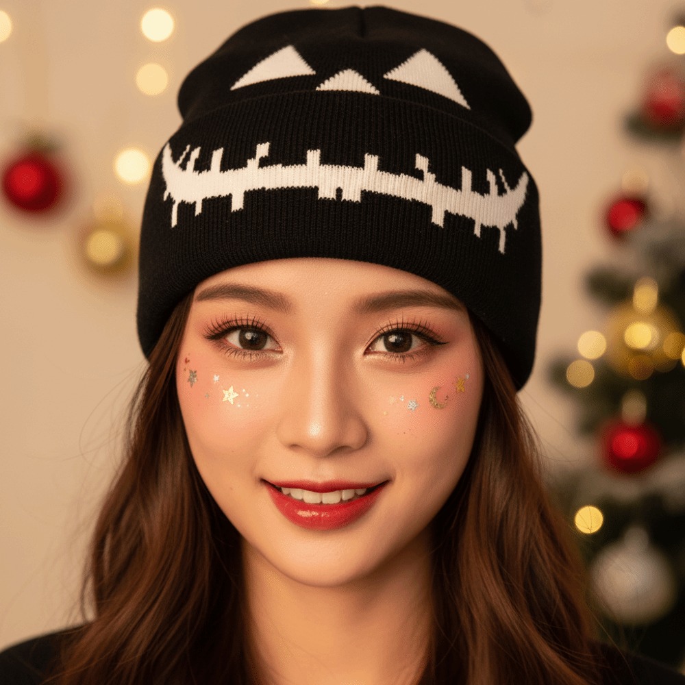 Beanie Cuffed Knit - Knitted Fabric Pumpkin Beanie Hat Soft