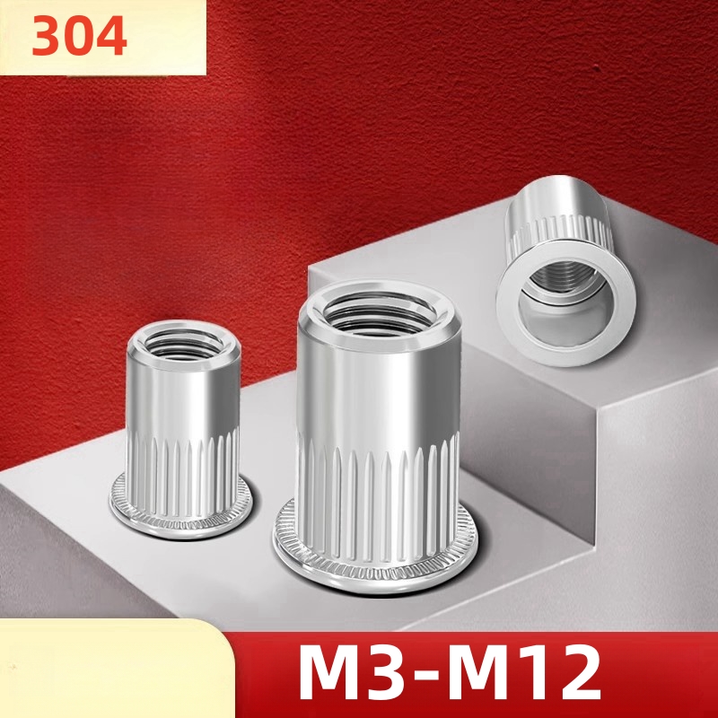 Snapback Hat Flat - 304 Stainless Steel Rivnut Flat Head