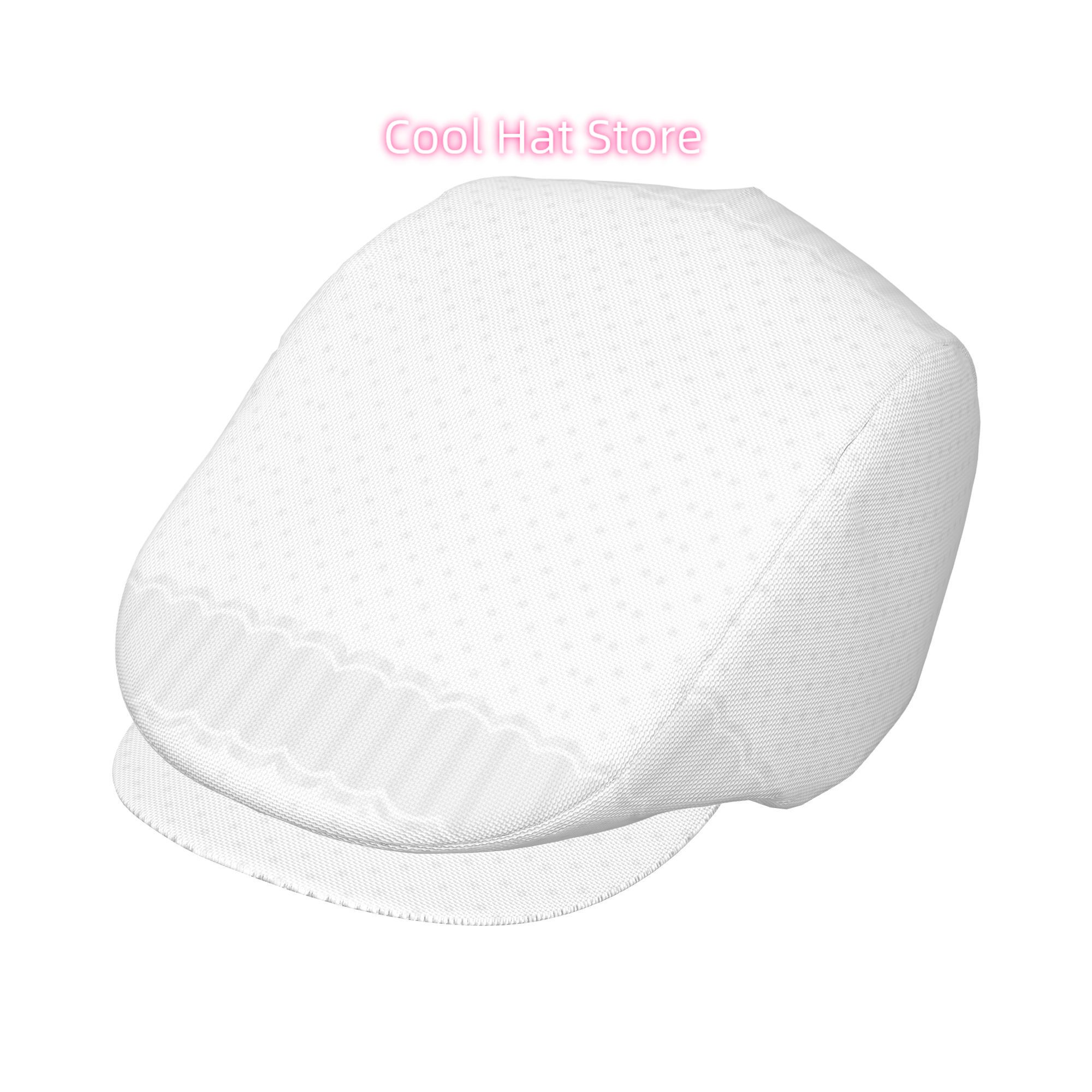Newsboy Cap Ivy - White Polka Dot Lace Trim Men