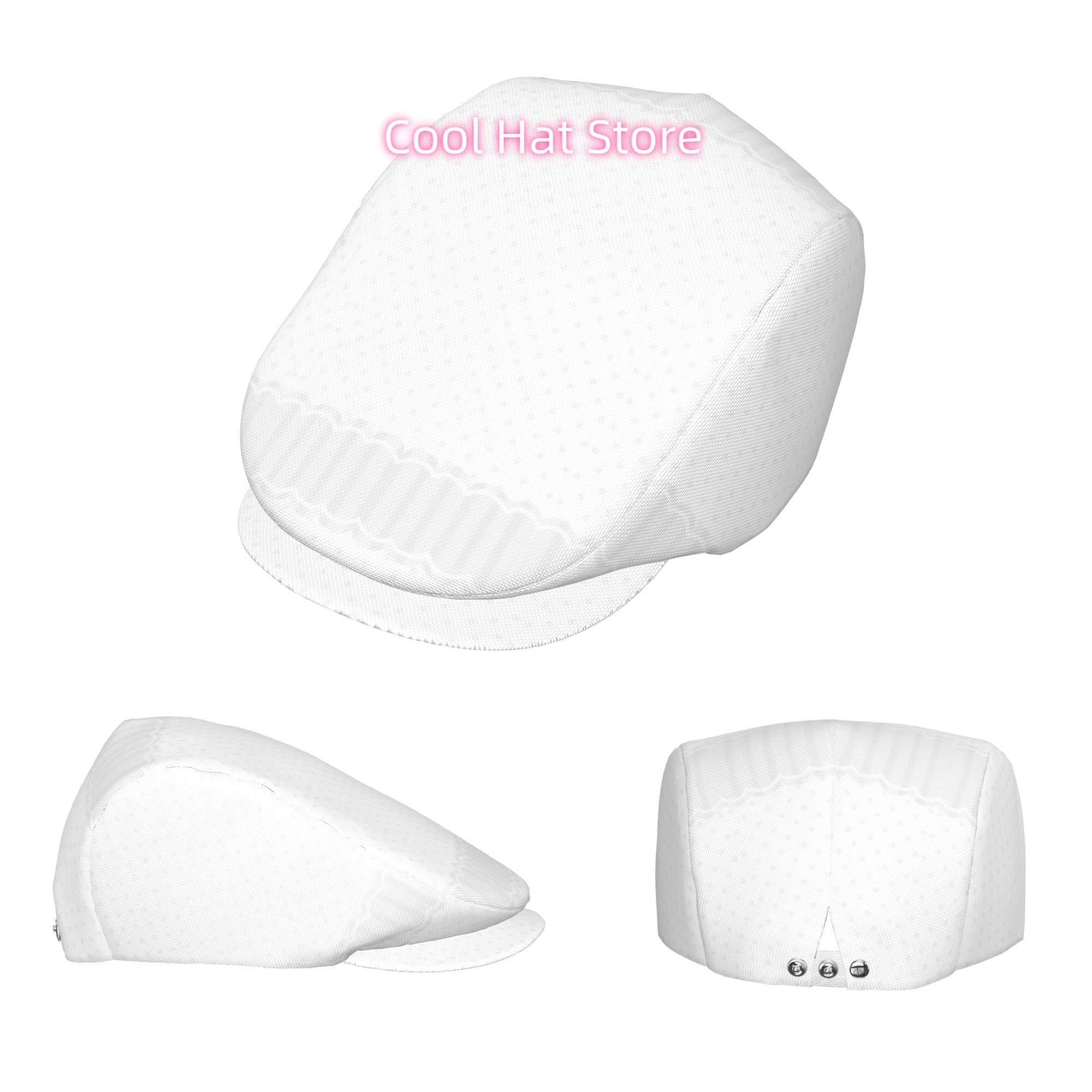 White Polka Dot Lace Trim Men  - Newsboy Cap Ivy review and price